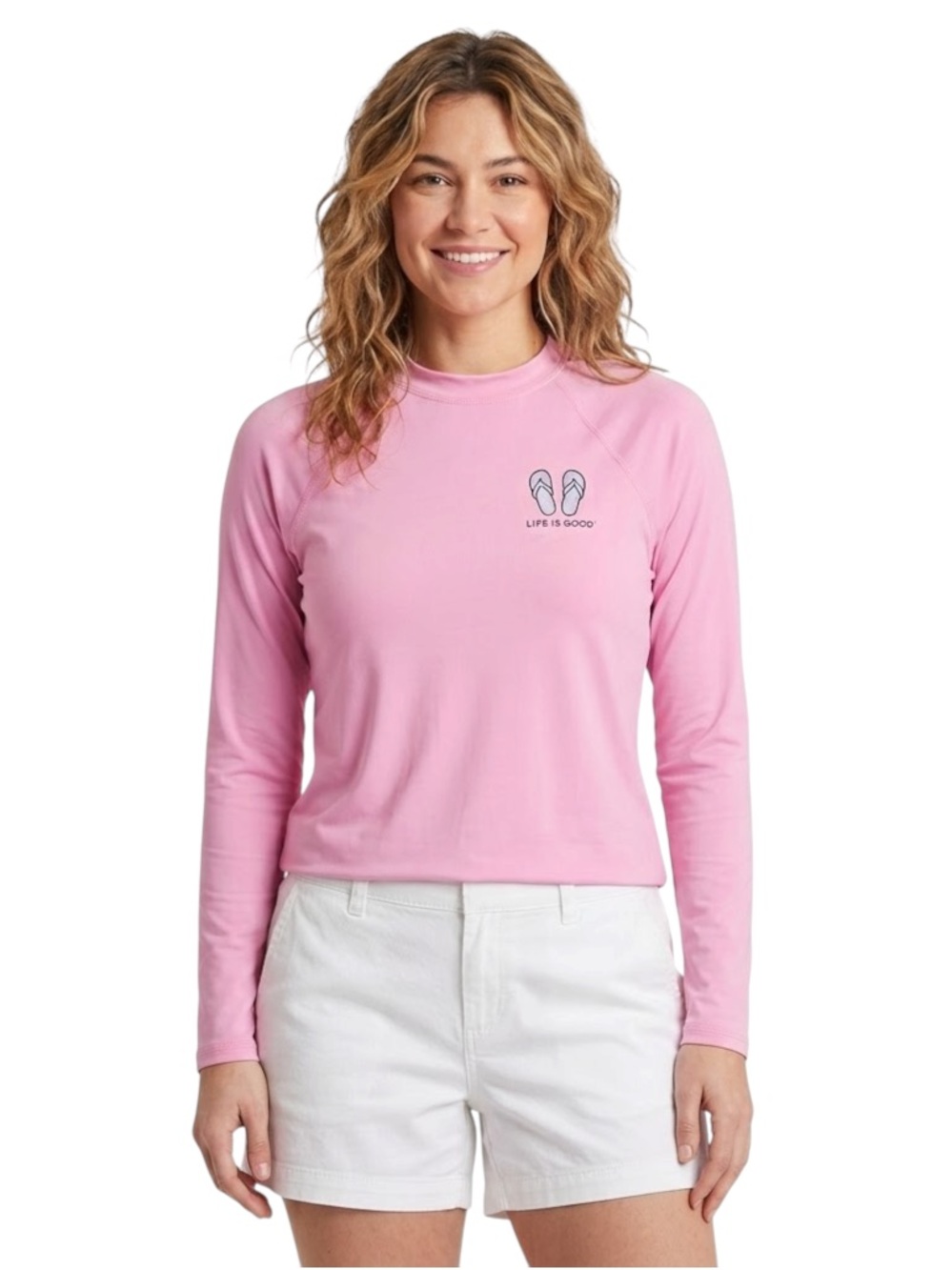 Lise Is Good Pink Long Sleeve Rashguard Top